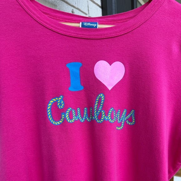 Disney Pink Woody Toy Story “I love Cowboys” short sleeve shirt - Picture 3 of 7